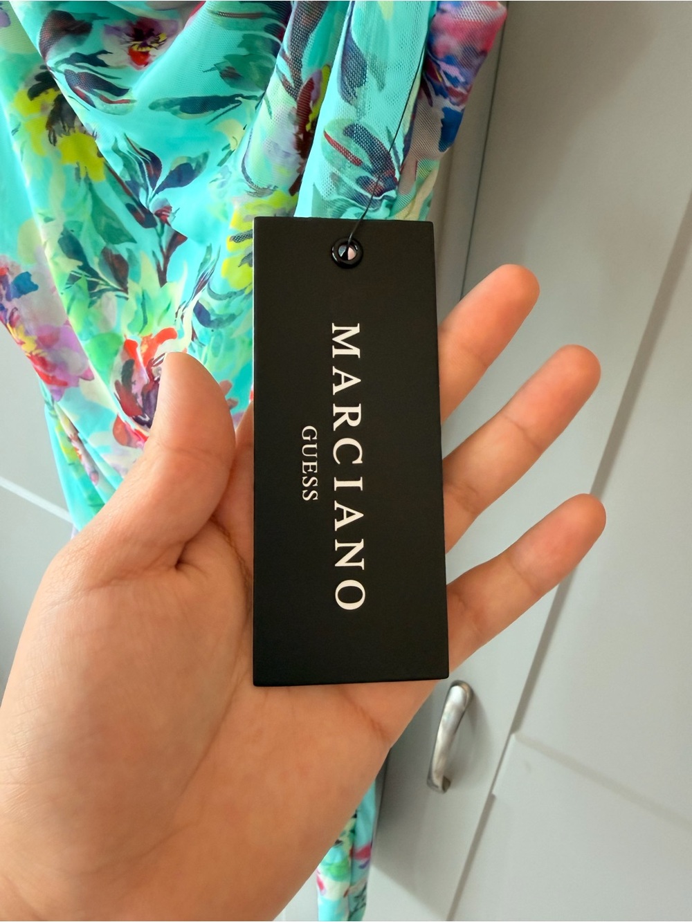 NWT Guess By Marciano Paloma Mesh Aqua Floral Dress Size Small - Picture 6 of 6